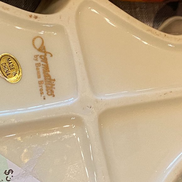 Christmas Tree Candy Dish Formalities by Baum Brothers Ivory and Gold - Picture 3 of 7